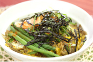 袖-１出店料理レシピ／とりごぼう宝生丼